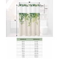 thumbnail image 6 of No Hook Shower Curtains with Snap in Liner, Summer Leaves Waterproof Fabric Shower Curtain, Spring Green Botanical Plants Leaf Vines Double Layers & See-Through Top Window Bathroom Curtains 60''x72'', 6 of 6