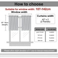thumbnail image 5 of Unique Bargains Blackout Window Curtains Kitchen Panels Set of 2 Black 42" x 36", 5 of 8