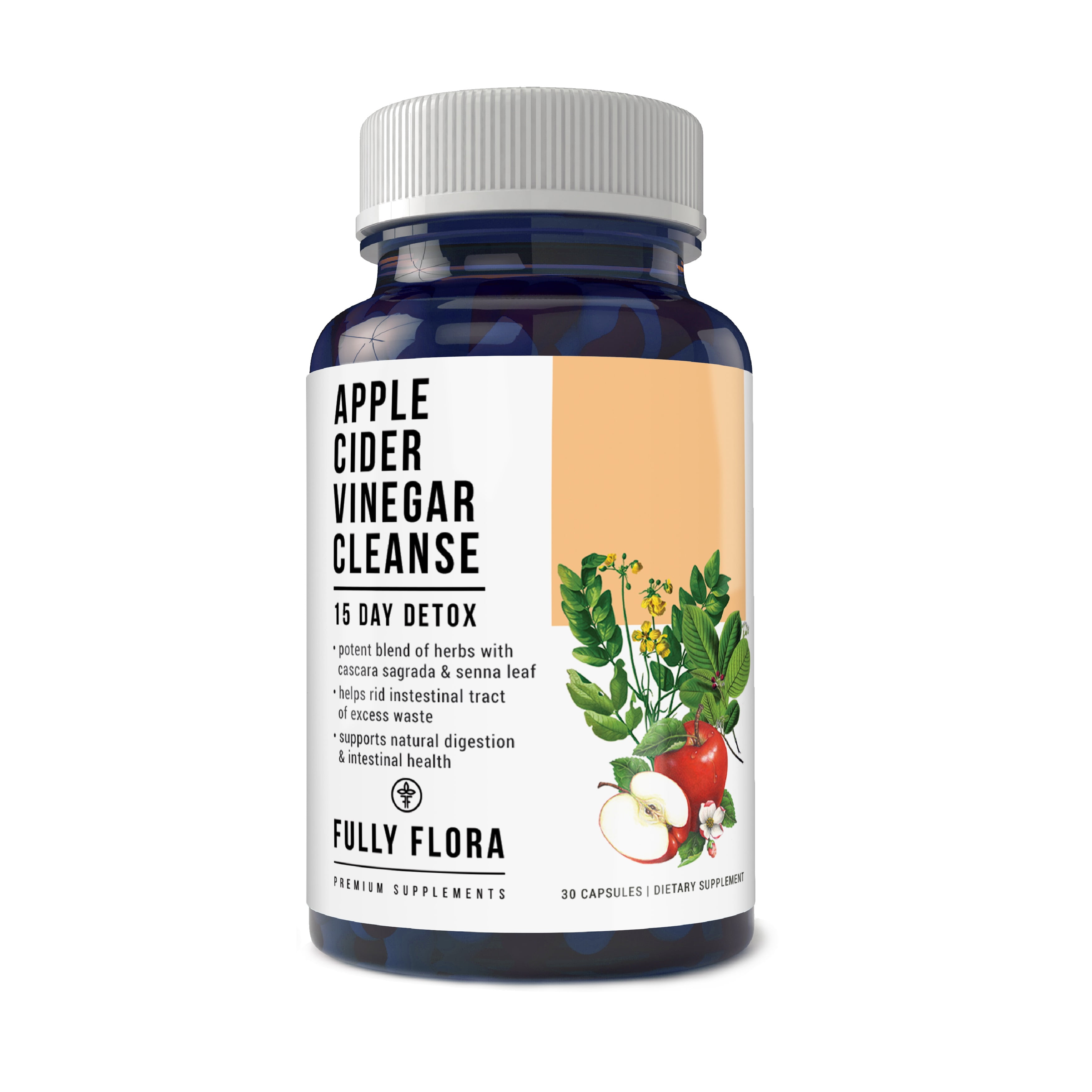 Fully Flora Apple Cider Vinegar Cleanse Natural Detox and Weight Loss (30 Capsules)