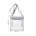 thumbnail image 2 of Uxcell 10"x9" Stadium Approved TPU Clear Crossbody Purse Bag with Inside Pocket, Grey, 2 of 6