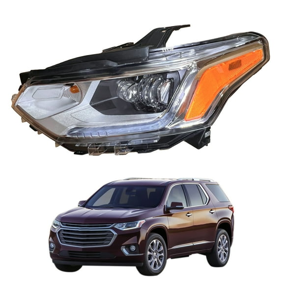 Full LED Headlight Assembly with DRL - Driver Side - Compatible with 2018-2021 Chevy Traverse, Replaces OE# 84887857 & GM2502487