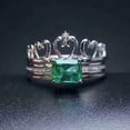 thumbnail image 2 of HeartsAndYou 2ct Green Natural Bridal Set Crown Engagement Ring Guard 14k SOLID White Gold, 2 of 9
