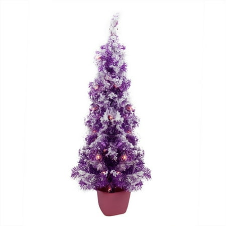 Northlight Seasonal 3.5' Purple Artificial Christmas Tree With 35 Northlight Seasonal 3.5' Purple Artificial Christmas Tree with 35 Clear Lights - Northlight Seasonal 3.5' Purple Artificial Christmas Tree With 35