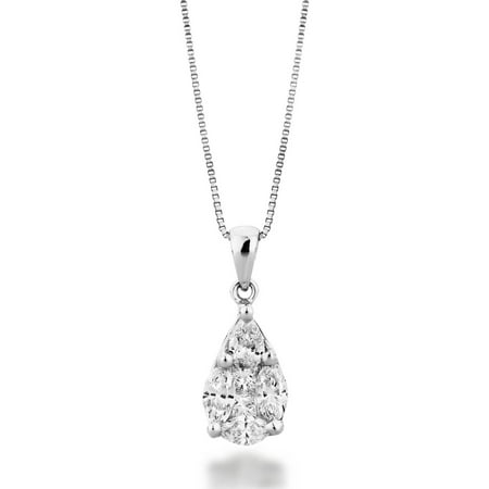 3/4 Carat T.W. Diamond 14kt White Gold Adorne Pendant with HI I1-I2 Diamonds