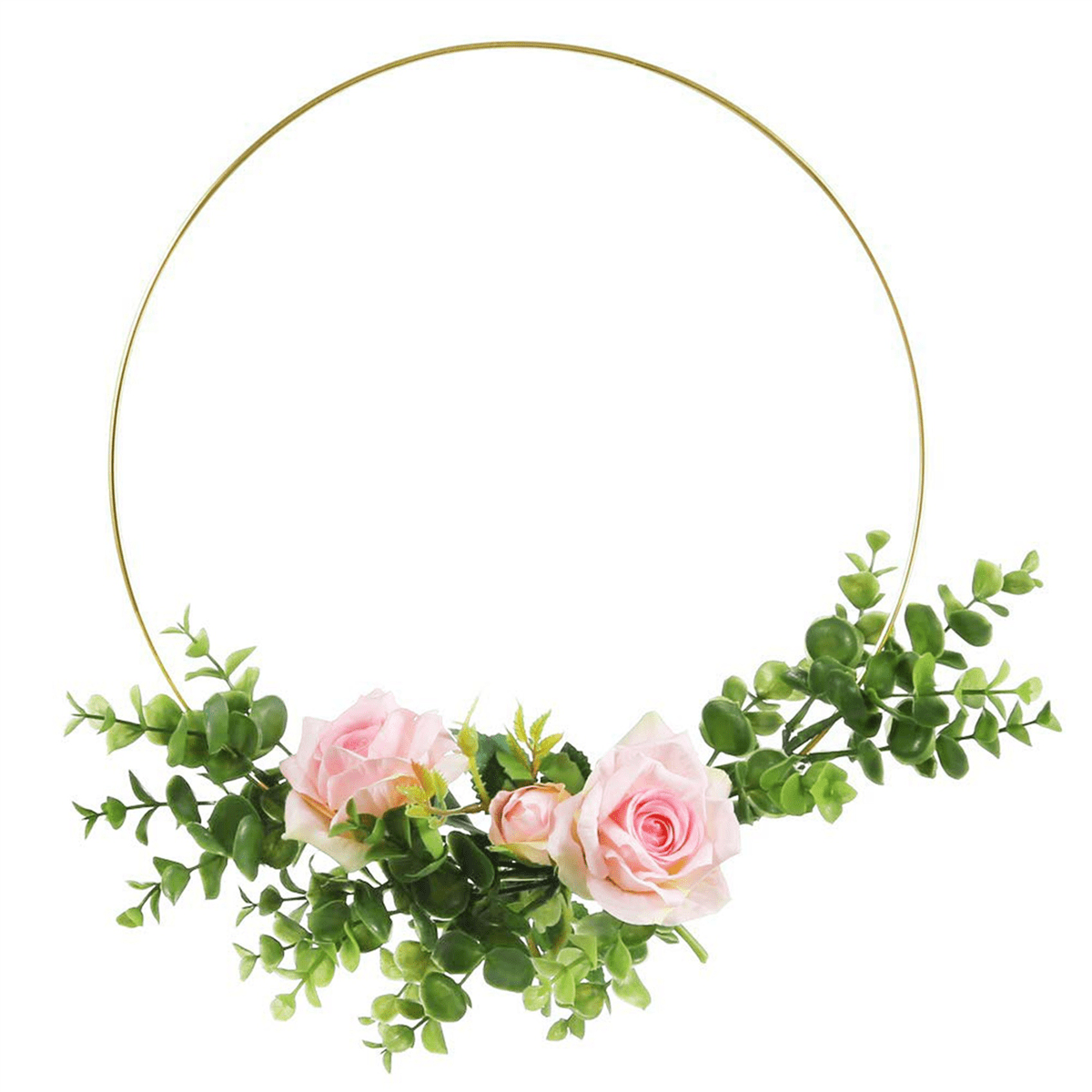 25 Pack 14 Inch Metal Floral Hoop Wreath Macrame Gold Hoop Rings for DIY Wreath Decor