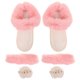 thumbnail image 1 of 1 juego de forros cálidos para zapatos, pantuflas de felpa con bandas y pompón para zapatos, plantillas de repuesto para zapatos de invierno, tallas 40-41, 1 of 8