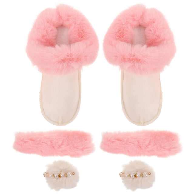 1 juego de forros cálidos para zapatos, pantuflas de felpa con bandas y pompón para zapatos, plantillas de repuesto para zapatos de invierno, tallas 40-41