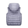 thumbnail image 4 of Girls Puffer Vest Hooded Jacket Grey Vest Kids Zipper Sleeveless Lightweight Jacket Girls Vest Size 13-15 Years, 4 of 6