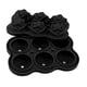 thumbnail image 5 of Bandeja de cubitos de hielo de silicona Rose, 6 cubitos, sin BPA, accesorio para hacer hielo con tapa para cócteles y whisky, color negro, 5 of 14
