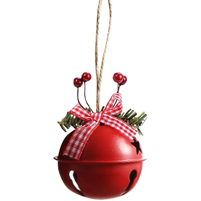 Colgante de campana de Navidad de 6 piezas - campana redonda roja Ormromra ZYY-2337