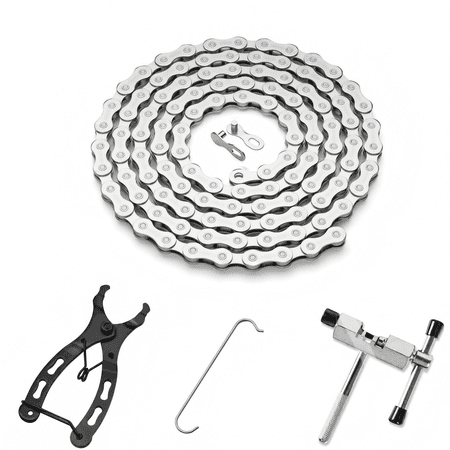 JOGGEIL Bike Chain Kit with Link Plier & Chain Breaker, 6/7/8-Speed 116 Links Durable Steel Bicycle Chain, All-in-One Maintenance Kit for DIY Repair