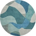 thumbnail image 2 of Addison Rugs Mayfield Premium Machine Washable Transitional Abstract Teal Round Rug, 8' x 8', 2 of 6