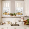 thumbnail image 3 of 3 Piece Kitchen Curtains and Valances Set White Daisy Cafe Curtains 36 Inch Length Spring Floral Elegant Farmhouse Botanical Bees Valance & Tier Curtain for Living Room Bedroom 54"x18"+27"x36"*2, 3 of 6