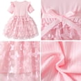 thumbnail image 3 of IPIO Toddler Girls Butterfly Tulle Party Dress with Bow, Short Sleeve Princess Dress for Birthday Wedding Summer, 3 of 6