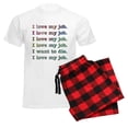 thumbnail image 6 of CafePress - I Love My Job Men's Light Pajamas - Men's Light Loose Fit Cotton Pajama Set, 6 of 7