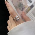 thumbnail image 6 of Faith Cross Sterling Silver Open Statement Rings Adjustable Minimalist Hope Love Eternity Wedding Band Promise Ring Wrap Finger Bands Fashion Jewelry Gifts for Women Men Xmas, 6 of 10