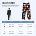 thumbnail image 4 of Lsque Houndstooth Green Red Print Men's Pajama Pants, Lounge Pant - Comfortable Home Wear,Elastic Waistband, Stylish Design-Medium, 4 of 9