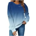 thumbnail image 2 of Sakmal Blue Sweatshirts for Women Fall Holiday Halloween Sweatshirts Comfy Spider Web Fall Fashion Tops, 2 of 5