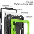 thumbnail image 6 of Case for Samsung Galaxy Tab S10 Ultra 2024/ S9 Ultra/ S8 Ultra 14.6 Inch with Screen Protector, 360 Degree Rotating Kickstand Hand Strap Shockproof Cover with Shoulder Strap, Lime, 6 of 7