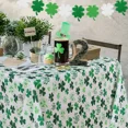 thumbnail image 3 of LUSHVIDA Green & White Checkered Fabric Round Table Cloth-60x102 Inch-Polyester Shamrock Pattern Tablecloth, Table Cover Protector for Party, Banquet, Dinner Decoration Use, Green & White, 3 of 7