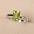 thumbnail image 1 of Bague en Grappe PeridotStone 7 Cararts Fait Main Certifiée Sterling Argent 925 US10, 1 of 4