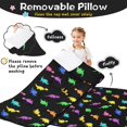 thumbnail image 3 of Dinosaur and Silhouette Black Pattern Teens Toddler Nap Mat with Pillow, Sleeping Mat Bag for Preschool Daycare 51"x22", 3 of 6