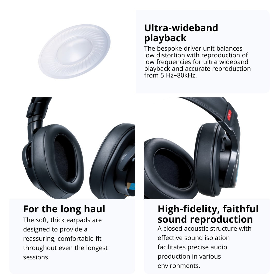 Sony MDR-M1 Professional Reference Closed Dynamic High-Fidelity Monitor Headphones (Black) Bundle with Knox Gear Professional Headphone Case for Inward-Folding Studio Monitor Headphones (2 Items)