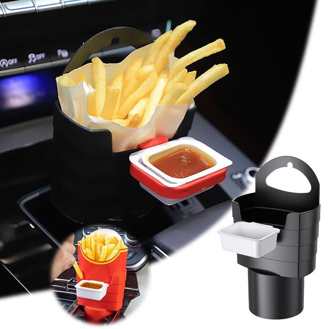 Universal Car French Fry Holder Set Multifunctional Cup Insert Organizer Portable Easy Clean Funny Vehicle Accessory Storage Rack