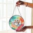 thumbnail image 2 of Funny Watercolor Adorable Cavalier King Charles Spaniel Peeking Through Torn Paper Effect Stained Glass Suncatcher Dog Lover Gifts Window Hanging Sign Decor - 00026, 2 of 5