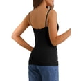 thumbnail image 3 of INSPIRE CHIC Women's Camisole with Built-In Bra Adjustable Strap Flowy Swing Comi Vest L Black, 3 of 6