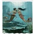 thumbnail image 3 of Ambesonne Mermaid Shower Curtain, Sea Star and Seaweed, 69"Wx84"L, Multicolor, 3 of 3