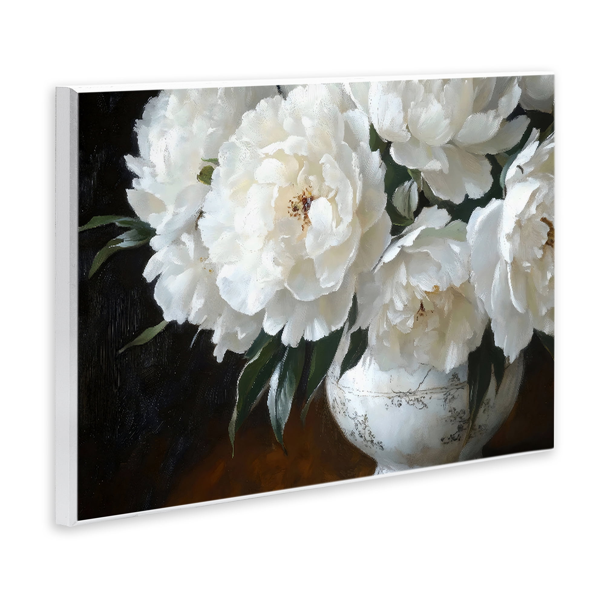 Stupell Industries White Flowers in Vintage Vase Wall Plaque Art, design by Petal Prints Design
