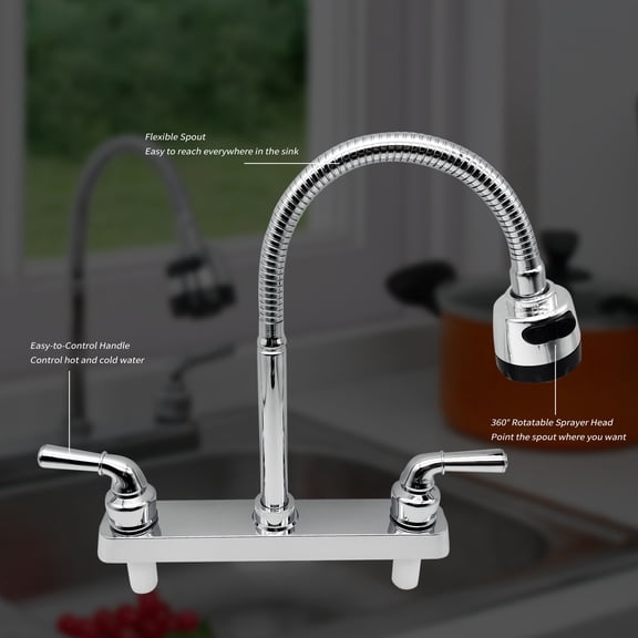 Sink Faucet,Rv Faucet Set Campers Rvs Rv Kitchen Sink Faucet Set Campers Faucet With Rotatable Sink Faucet With Sprayer Spout Rv Kitchen Sink Faucet Rotatable Sprayer Spout