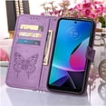thumbnail image 5 of Case for Motorola Moto G POWER 2022 Flip Cover Premium Leather Embossing Butterfly Magnetic, 5 of 5