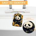thumbnail image 3 of Panda Sunflower Square PU Leather Luggage Tags - 2 Pack with Privacy Cover and Stainless Steel Ring - Suitable for Travel, Backpack, Handbag - Suitcase Tags, Travel Tag, 3 of 7