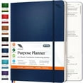 thumbnail image 2 of Purpose Planner Undated Monthly Weekly Daily Productivity Journal 2020 2021 Optimized Life, Goal Setting & Business Tool for Academic Student, Professionals, Moms - Leather Day Organizer Notebook, 2 of 4