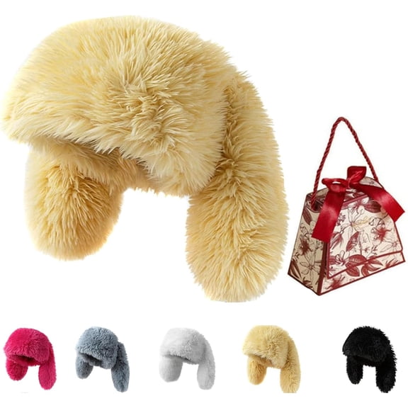 Cute Long Bunny Ear Plush Hat, 2026 New Long Bunny Ear Beanie, Plush Fuzzy BunnyHat for Women, Fluffy Winter Warm Hats (Yellow)