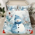 thumbnail image 2 of Homewish Kawaii Xmas Snowman Snowflake 4 Pieces Queen Sheet Sets for Kids Children Teens,Red Sparrows Ultra Soft Flat Sheet,Merry Christmas Queen Fitted Sheet,Lightweight Room Decor, 2 of 7