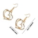 thumbnail image 3 of Conjunto de collar y aretes en forma de corazón color melocotón | Joyería de aleación para parejas | Largo del collar: 50 cm | Elegante diseño de doble corazón | Regalo para aniversarios, cumpleaños, 3 of 9
