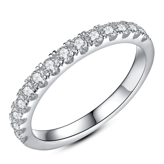 Alianza de boda IMOLOVE Moissanite de plata 925 chapada en oro de 18 quilates