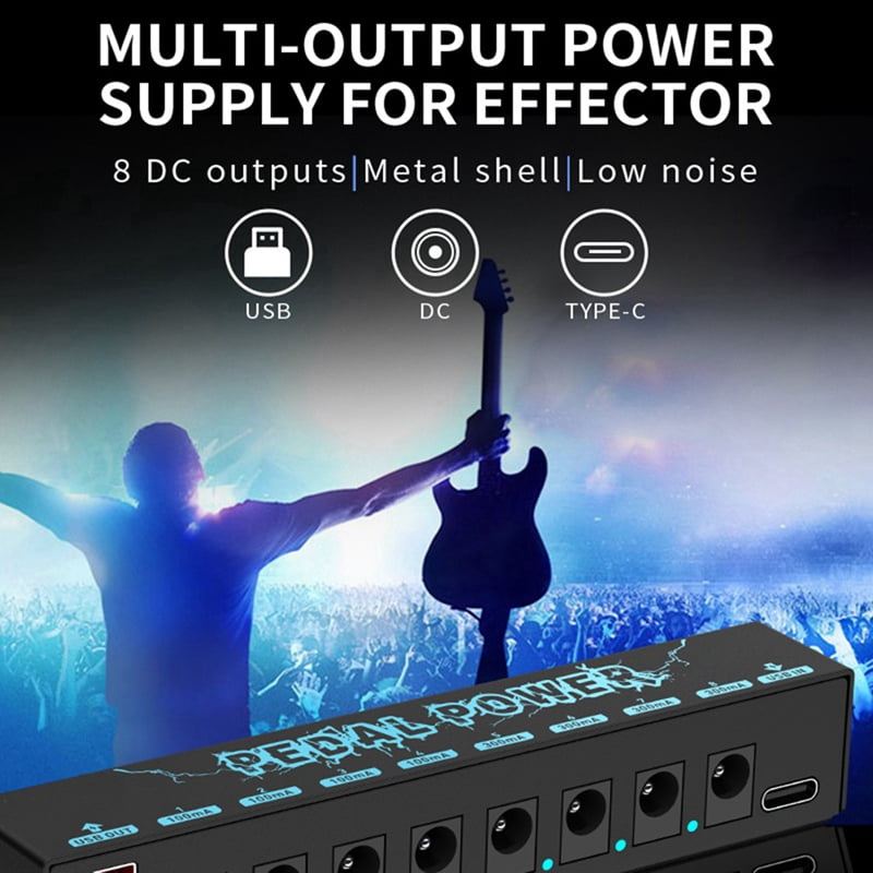 2X PEDAL POWER Guitar Pedal Power Guitar Effector Power Supply 8 Isolated DC Output Guitar Effect Pedal