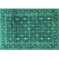 thumbnail image 1 of Ahgly Company Machine Washable Indoor Rectangle Persian Turquoise Blue Traditional Area Rugs, 5' x 8', 1 of 4