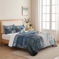 thumbnail image 5 of Twin Quilt Set 68''x86'', Blue Grey Lightweight Summer Bedspread Coverlet Set with 2 Pillow Shams, Modern Oil Painted Abstract Art Breathable All Season Quilt Bedding for Dorm/Bedroom, 5 of 9