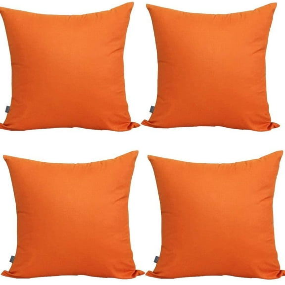 4-Pack Comfortable Solid Decorative Throw Pillow Cases Square Cushion Cover Pillowcases Sublimation Blank Pillow Cover Halloween Fall Orange DIY Throw Pillowcase(18x18inch/45x45cm)