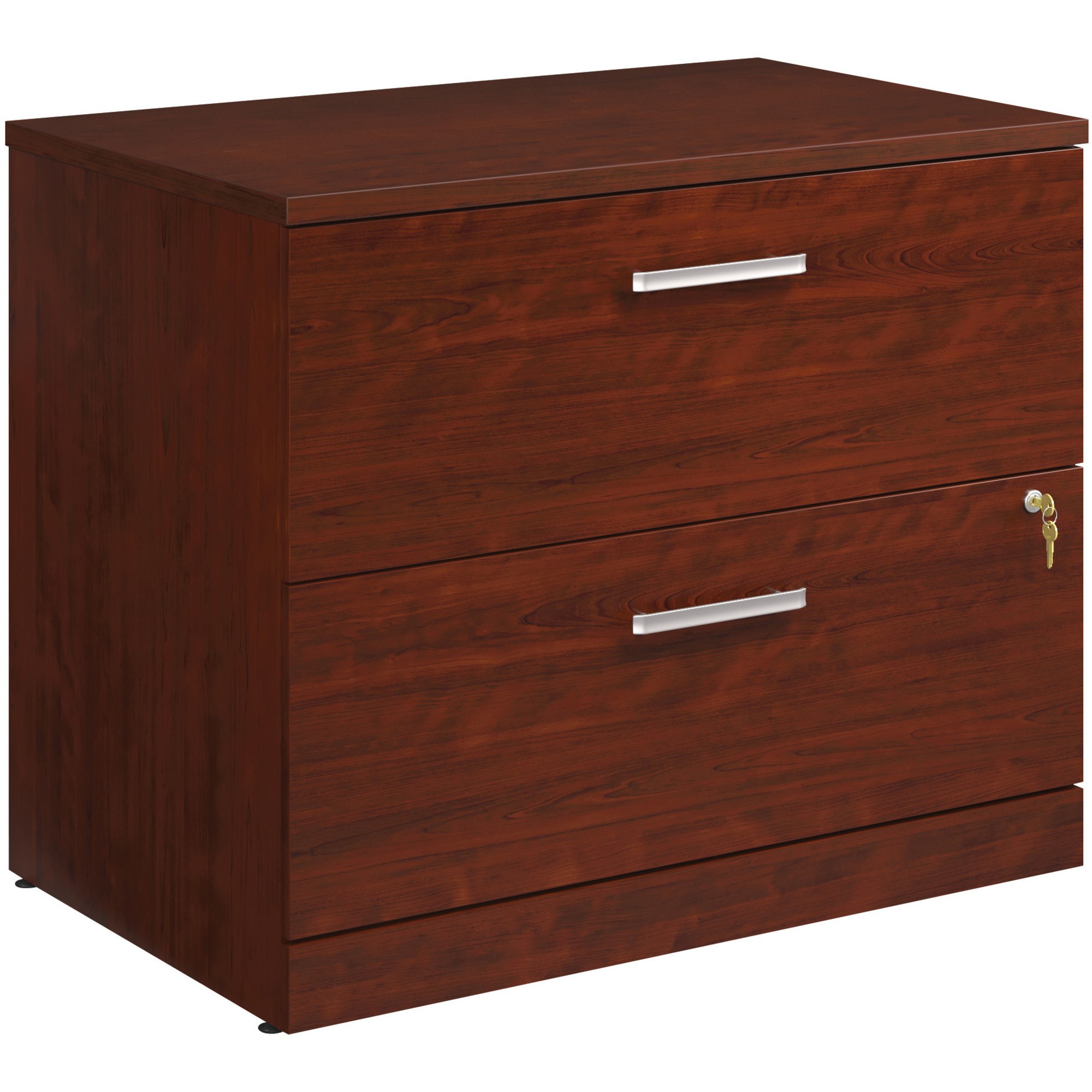 Sauder Affirm 72" x 24" Desk Shell/Lateral File/Two 3-Drawer Mobile Files Cherry - image 4 of 8