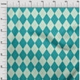 thumbnail image 3 of oneOone Cotton Jersey Dark Teal Green Fabric Check Argyle Sewing Material Print Fabric By The Yard 58 Inch Wide, 3 of 4