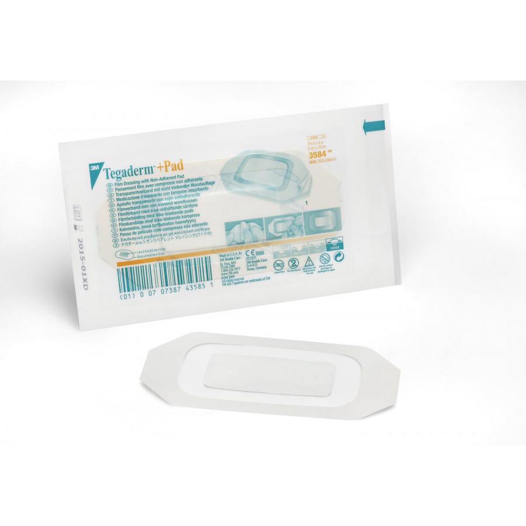 3M Tegaderm +Pad Film Dressing, 2.375 x 4 Inch, 50 Count