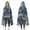 Blue Gray Camo, variant on Wearable Blanket,Blue Gray Camo Digital Pattern Hooded Wearable Flannel Blanket for Adults & Teens,Winter Poncho Shawl Wrap Cape Cozy Anti-Pill,50"x60"