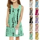 thumbnail image 1 of Teen Girls Dresses Sleeveless A-Line Dress with Print Summer Casual Wear for Kids Soft Fabric Sizes 4-12 ,Sie:160, 1 of 6