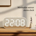 thumbnail image 5 of Latrodar Digital Alarm Clock Simples LED Large Digital Display Fashion Crafted with Care Mirror Clock (white) White Home Gadgets, 5 of 5